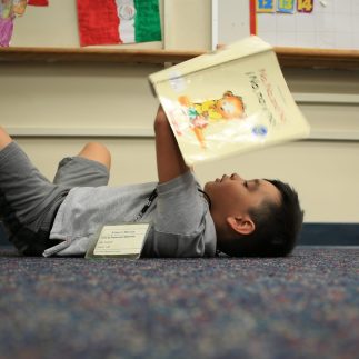 boy reading book